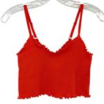 Aerie Red Seamless Rib Corset Bra Top Photo 4