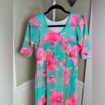 Handmade Vintage Style Maxi Dress Poppy Green Print Size Small Photo 3