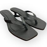 Open Edit Women's Black Thong Kitten Heel Sandals Size 9.5M Photo 0