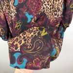 Catherines  Black Label Paisley Leopard Print Blouse 4X Lightweight Sheer Fall Photo 1