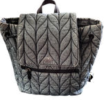 Kate Spade New York Ellie Blue Denim Flap Quilted Nylon Backpack Pockets Cinched Photo 0