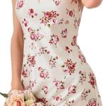Boutique Cream White & Pink, Floral, Night Slip Photo 1