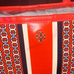 Tory Burch  Red and Black Patterned Tote Photo 1