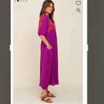 Free People NEW  Wedgewood Magenta Embroidered Maxi Dress XS Photo 4