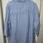 Tahari  Linen Short Sleeve Tunic Top‎ Coastal Beach Swim Cover Lagenlook Summer Photo 4