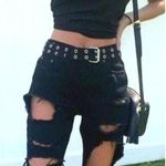 Boutique Black High Waisted Distressed Jeans Photo 0