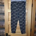 Juicy Couture Black White Logo Pajama Bottoms PJ Lounge Pants Sweatpants Size XL Photo 1
