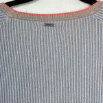 prAna Branagan Pink & Blue Color-Block Striped Cre Sweater Organic Cotton Medium Photo 7
