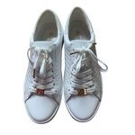 Michael Kors Keaton White Leather Lace Up MK Logo Sneakers Size 7M NWO Photo 1