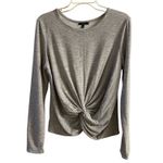 Drew  Anthropologie grey crewneck tie front top Large Photo 1