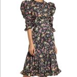 Black Halo NWT  Nadir Floral Cotton Midi Dress Black Size 4 Photo 1