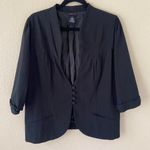 Torrid Women's Size 2 Black Open Front Blazer/Jacket Four Button 3/4 Sleeve Photo 0