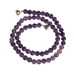 Amethyst Natural Purple Beaded 8mm Single Strand Necklace 925 Magnetic Clasp Photo 8