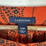 Lands' End Tunic Top Women 12P Orange Paisley Print Cotton Boho Cottage Whimsical Photo 1