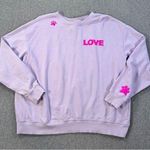 Wildfox Dogs Love Me Sweatshirt Purple French Terry Crew Neck Womens XL Pullover Photo 0