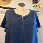 TY Vintage 90s Blue Cotton Denim Short Sleeve Chore Pocket Dress Size XL Photo 6