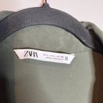 ZARA  Flowy Belted Jumpsuit in Olive Forest Green Photo 3