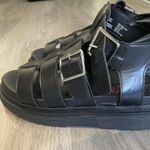 Platform Sandles Black Size 10 Photo 2