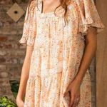 Lizard Thicket Women’s Pink Blue Pastel Floral Feminine Ruffle Flowy Dress Small Photo 1