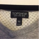 Topshop mesh back knit grey v-neck sweater, women’s size 10 Photo 3