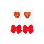 Leith NWT Heart and Bow Stud Earrings Set Photo 6