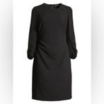 Kobi Halperin Silk Drew Jewel Neck Runch Black Long Sleeve Dress Size 4 Photo 7