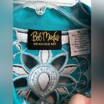 Bob Mackie  Wearable Art Cutout Embroidered Turquoise Zipper Cotton Jacket Photo 4