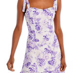 AQUA  Lightweight Smocked Back Dress Tie Shoulders Floral XL Fits Like L NWT Photo 0