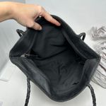 Unbranded Woven Strap Leather Shoulder Tote Bag Black Photo 9