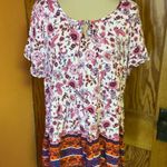 Torrid  bright floral boho hippie chic peasant top Photo 6
