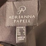 Adrianna Papell Black Fit & Flare Dress 4 Taffeta Midi Bow Waist Rhinestone Photo 10