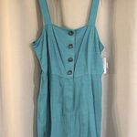 Nine West  NWT Blue Button-Front Romper Photo 0