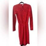 ZARA  Red Jacquard High Neck Stretch Split Leg Size Medium Photo 3