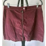 Madewell Velvet Front Zip Button Stretch Mini Skirt Size Medium Classic Photo 0
