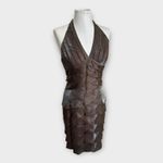 Cache Vintage Y2K Metallic Halter Mini Dress Womens size 6 Bodycon Glam Cocktail Photo 8