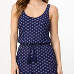 Diane Von Furstenberg DVF Scoop Neck Mini Romper Navy Blue MINIMALIST COMFY COASTAL Diane von Photo 0