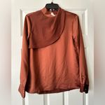 Lysse New Brown silky blouse. Long sleeves and high neck. Size XS Photo 1