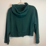ZARA  Womens Cropped Hunter Green Hoodie Sweatshirt Small Photo 6