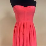 Parker  Bayou Dragon Fruit Coral Strapless Silk Gown Maxi Dress Size S NWT Photo 2