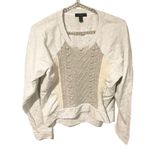 J.Crew Size Medium Pom Pom Grey Cream Crewneck Sweatshirt Womens Photo 0