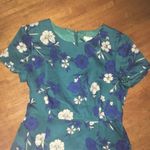 J Crew Factory silky floral dress, flounce skirt Blue Size 10 Photo 4
