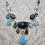 Loft NWT Shades of Blue Drop Dangle Beaded Statement Necklace 20" Collar Bib Photo 2