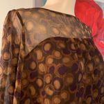 W By Worth  100% Silk Brown Print Blouse Top Shirt Size 4 S Small Photo 1