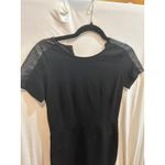 Olivaceous Black Dress Snakeskin Faux Leather Detail Career Party Mini Dress Photo 6