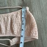 White Fox Boutique Sarah’s Day X  Bikini Set Cheeky High Cut Ribbed Pink Tan M Photo 4