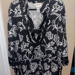 Veranesi Black and White Elegant Blouse 3/4 sleeves top shirt woman’s 4X Photo 0