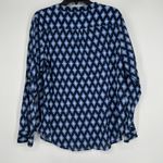 Carve Designs  Organic Cotton Button Up Shirt Blue Boho Roll Tab Sleeves Size M Photo 5