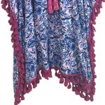 Simply Southern  Kimono Beach Cover Up L XL Floral Pink Tassel Fringe Resort Swim Photo 3