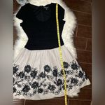S.L Fashions black and grey floral soutache capped sleeved dress sz 16 Photo 9