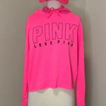 PINK - Victoria's Secret Hot Pink Cropped Hoodie Photo 0